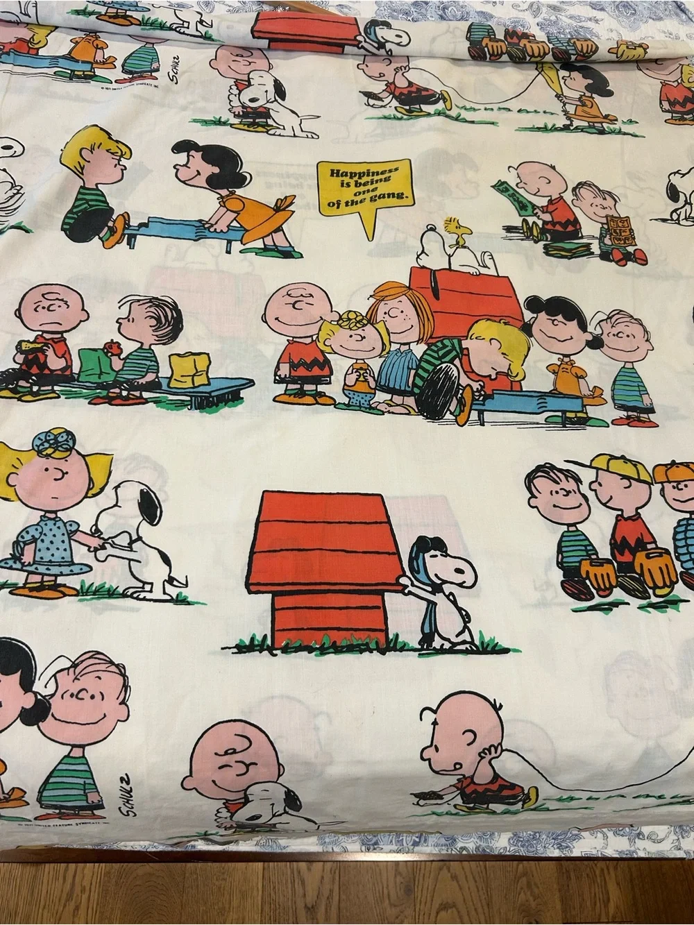 Vintage 1971 Peanuts Full Flat Sheet